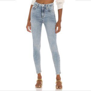 Free People Montana skinny high rise Sunday blue jeans ankle new 32